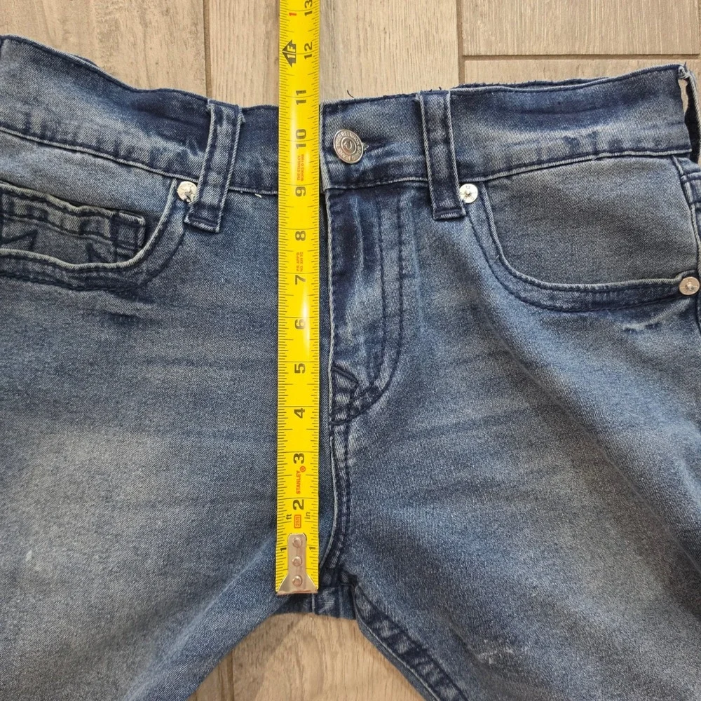 True Religion Ricky Relaxed Straight Big T Blue Denim Shorts Mens 32 Medium Wash